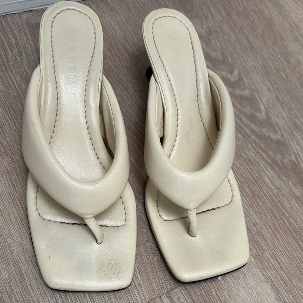 Sandro Cream Minimalist Sandals